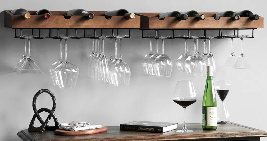 Modern Decorative Wall Mounted Wooden Wine Racks and Wine Bottle Storage Racks